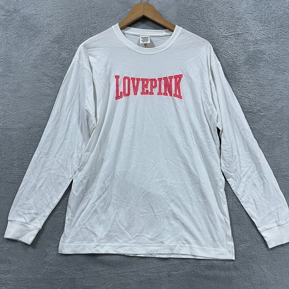 Victoria's Secret Pink T-Shirt Womens Pullover‎ Long Sleeve Crew Neck Small